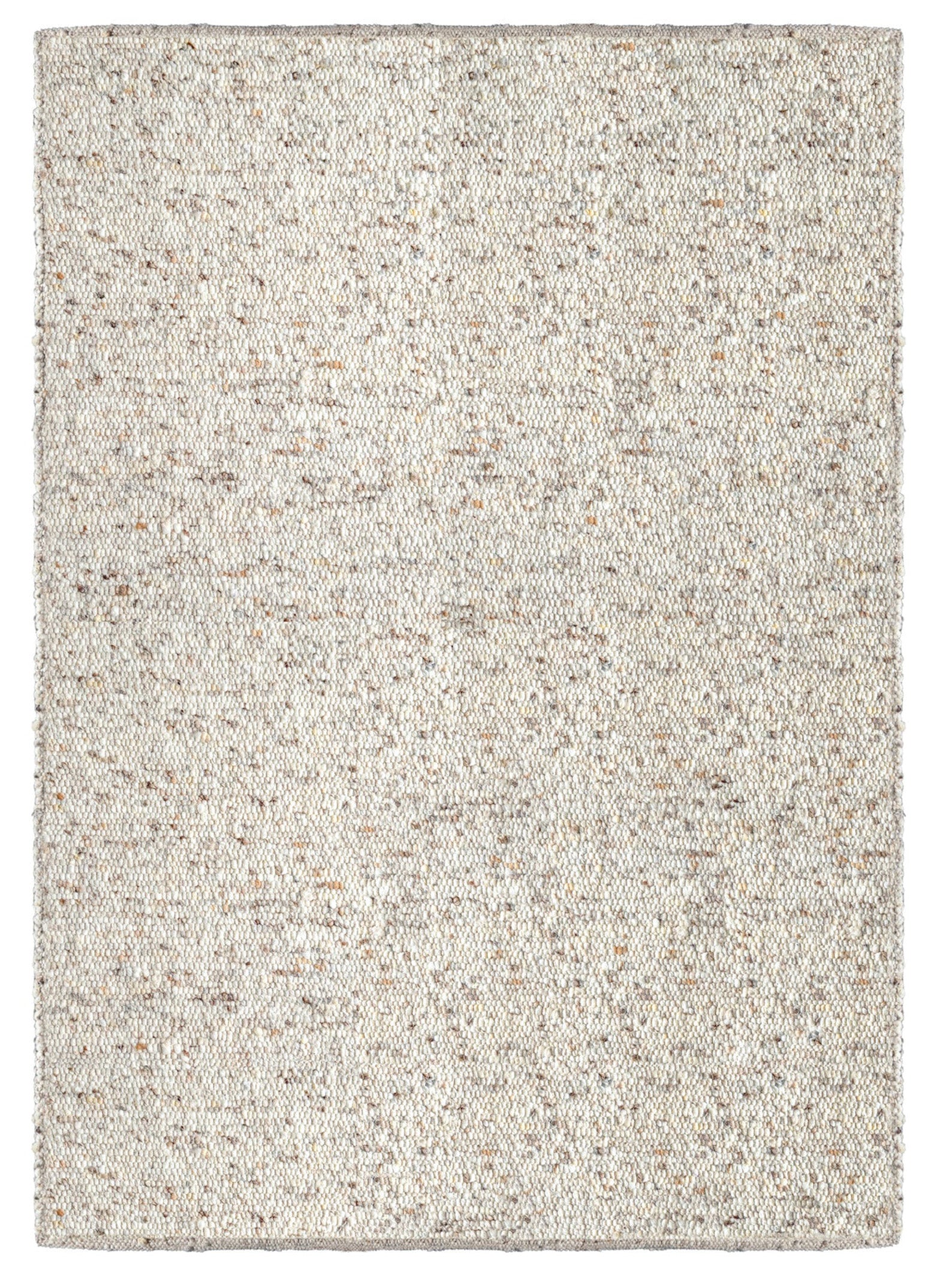 Mellow Sand natūralios vilnos rankų darbo kilimas, kurio spalva yra smėlinė ir turi keletą šiek tiek tamsesnių siūlų. Makeyourcasa.lt