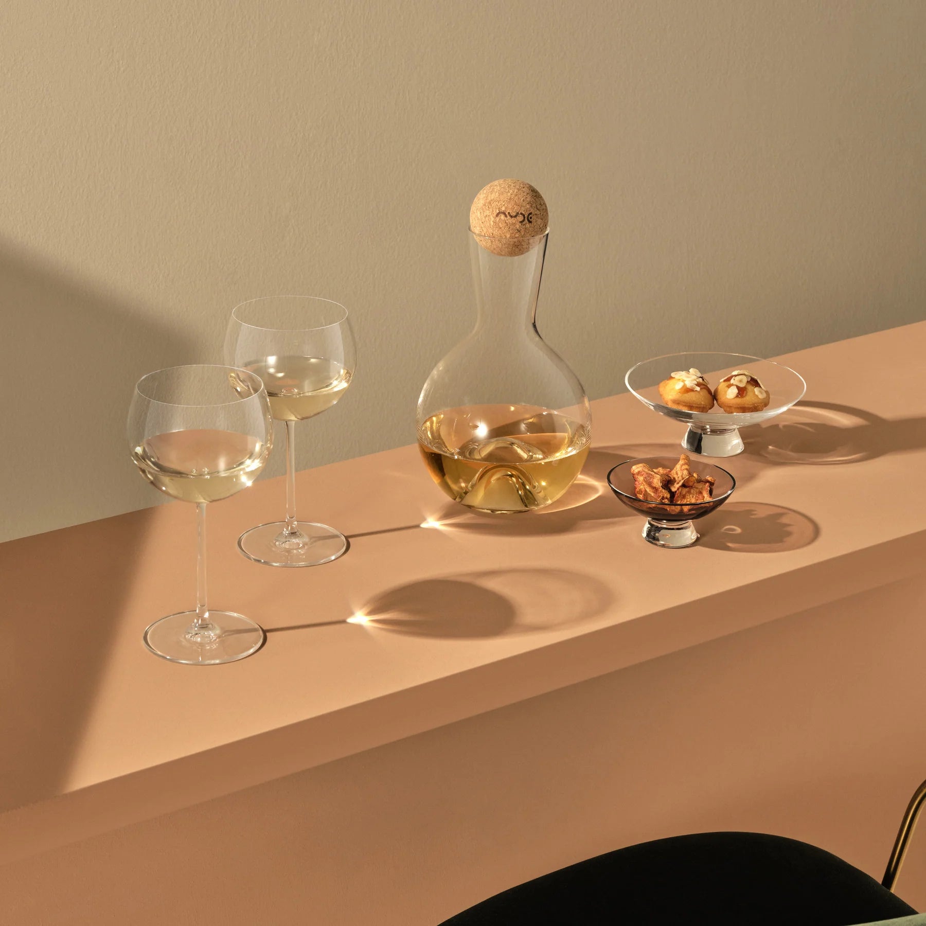 Nude Glass 550 ml Vintage baltojo vyno taurė, 2 vnt.
