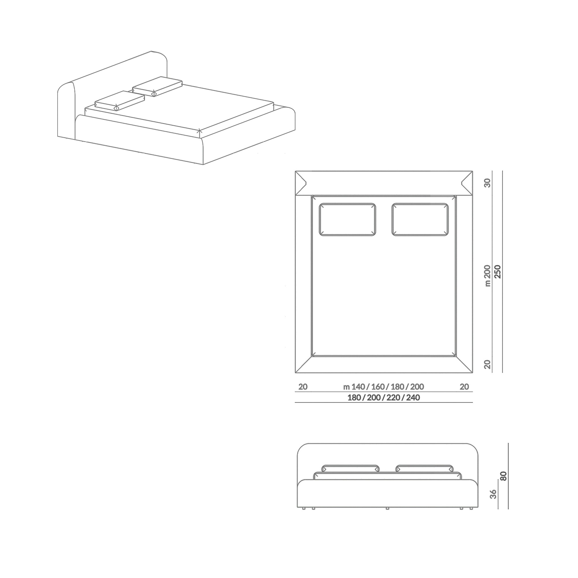 PALO NERO Viva bed dvigule lova