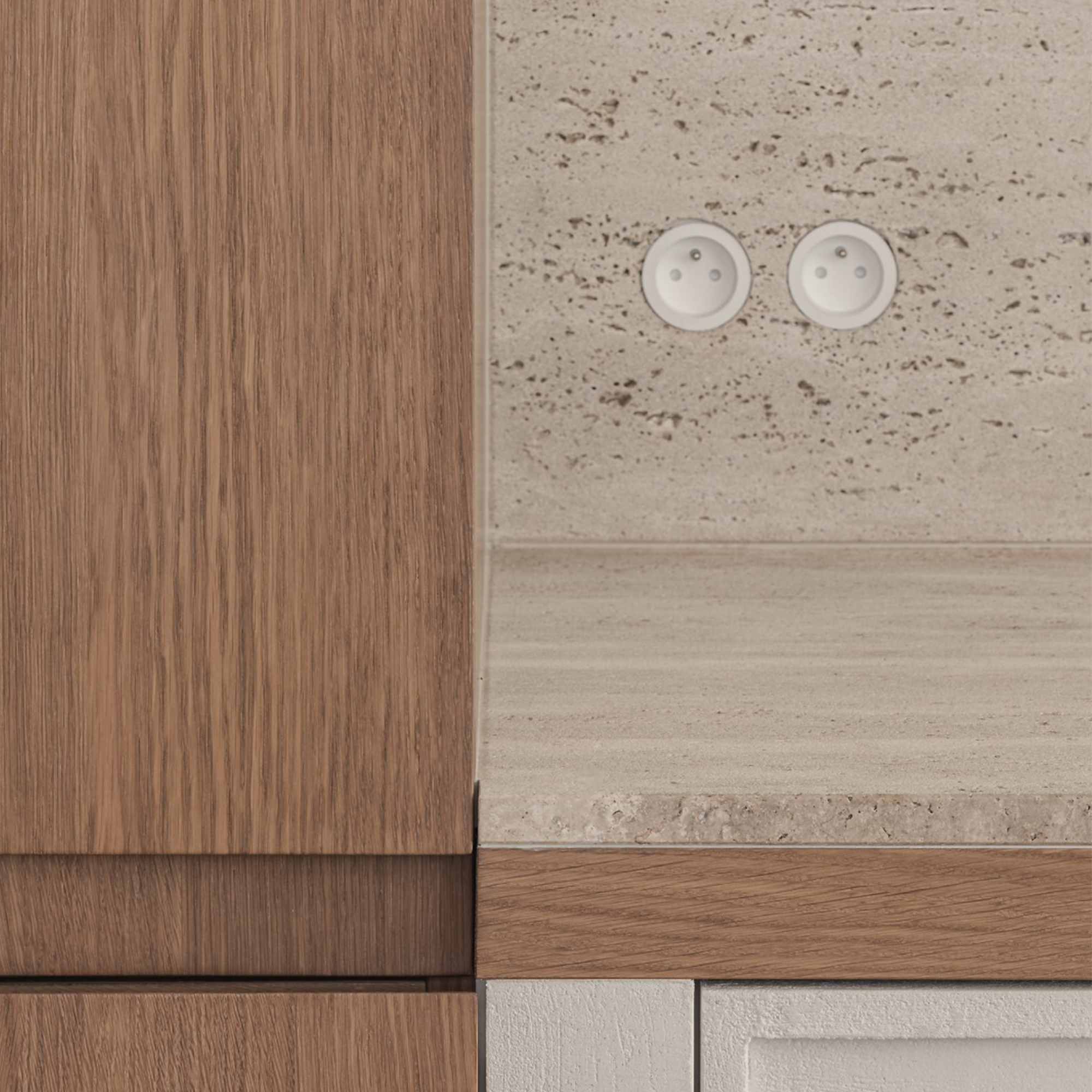 Rond 2.0 | sieninė rozetė (basic plastikinis rėmelis)