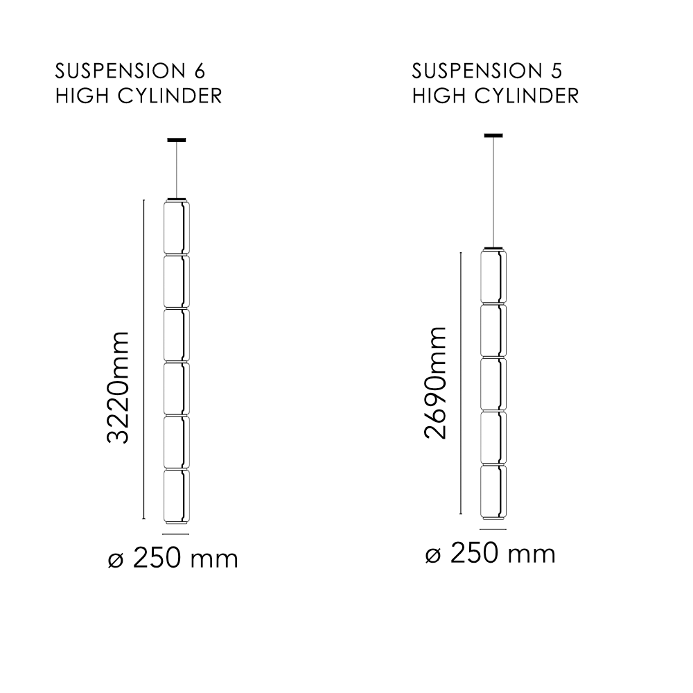 Flos Noctambule Suspension High Cylinder pakabinamas šviestuvas