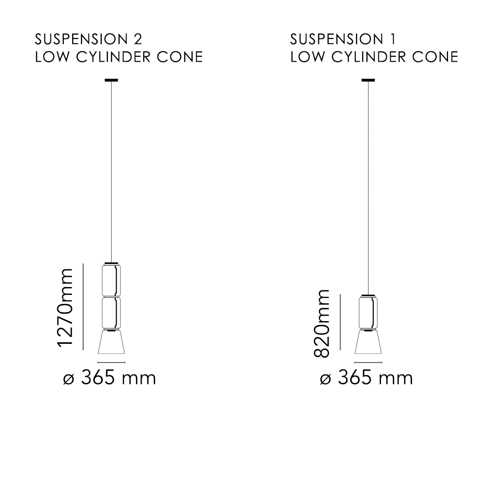 Flos Noctambule Suspension Low Cylinder Cone