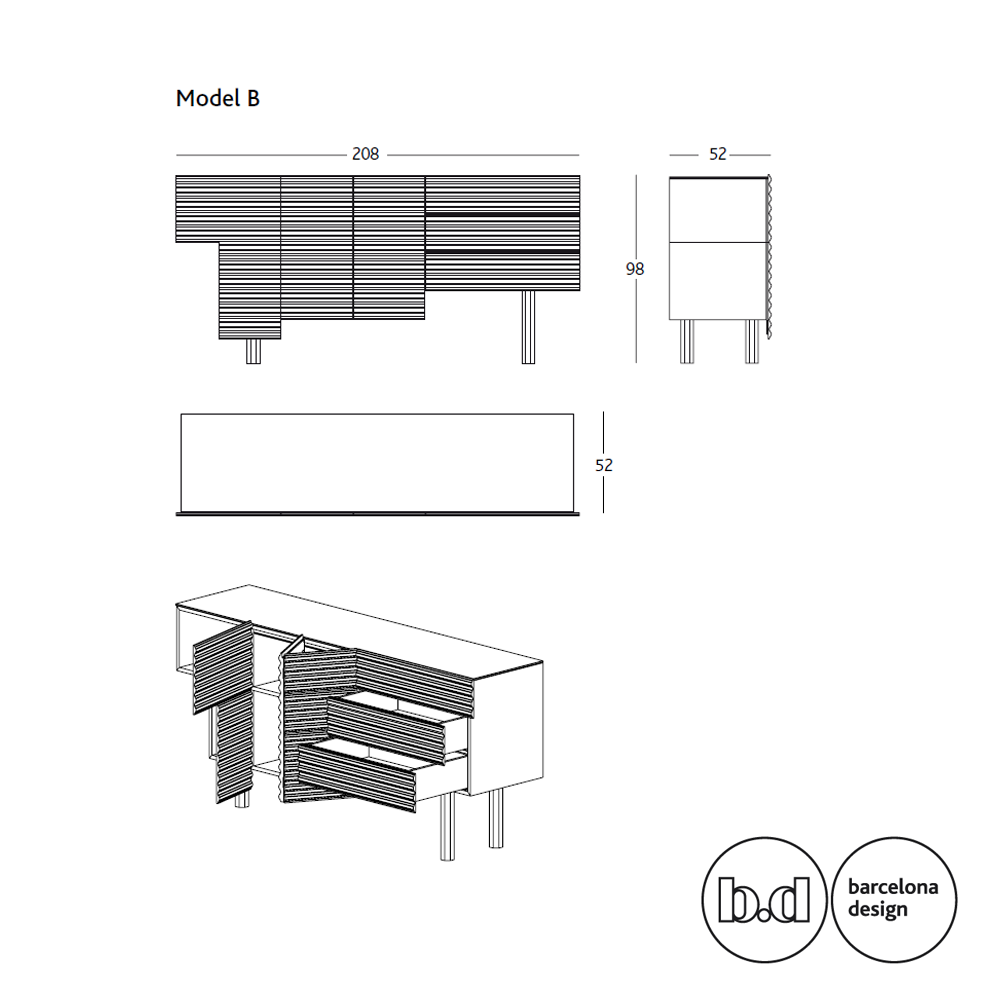 BD Barcelona Design shanty cabinet konsolė