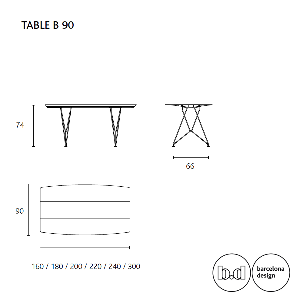 BD Barcelona Design table B 90