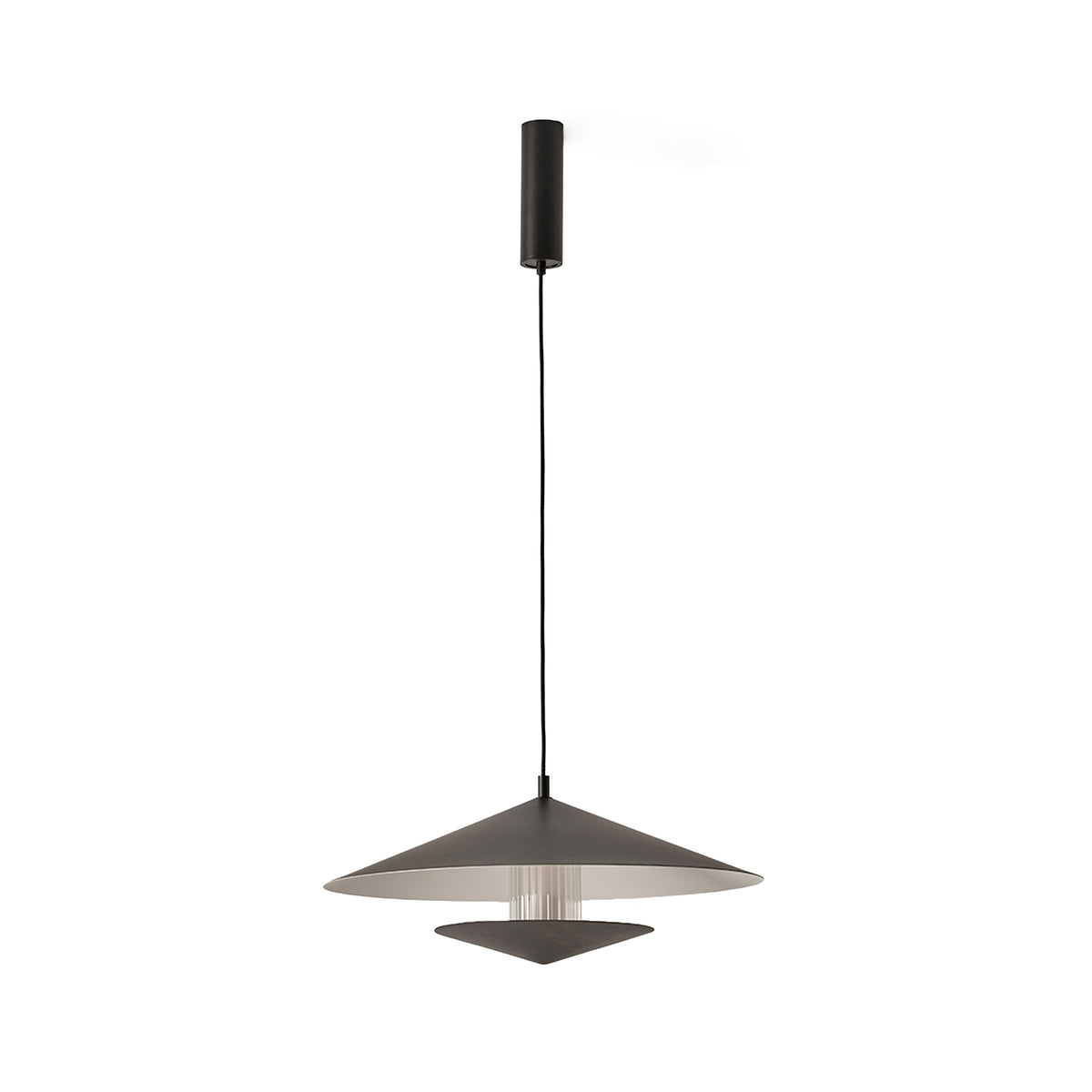 Aromas Del Campo pakabinamas šviestuvas GEHIT 60 cm skersmens su LED šviesos šaltiniu ir matine juoda apdaila
