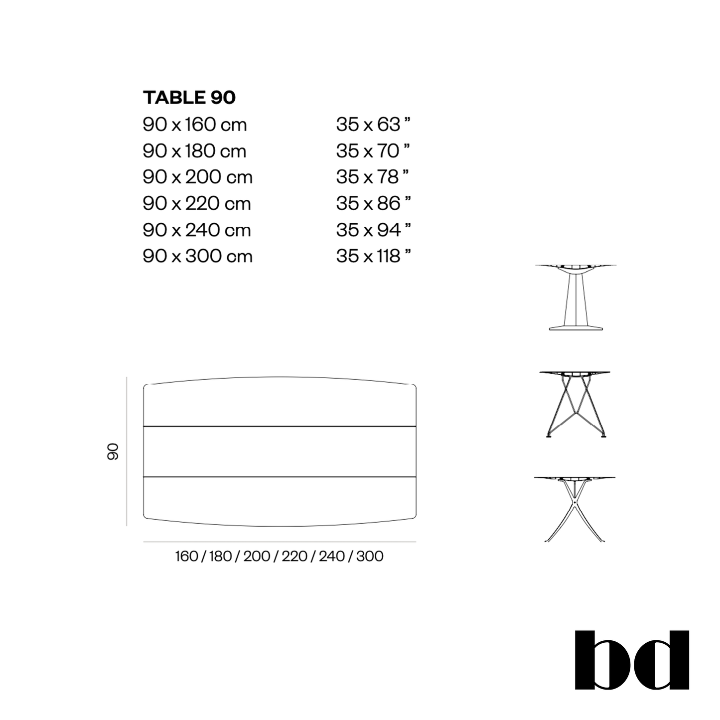 BD Barcelona Design table B 90