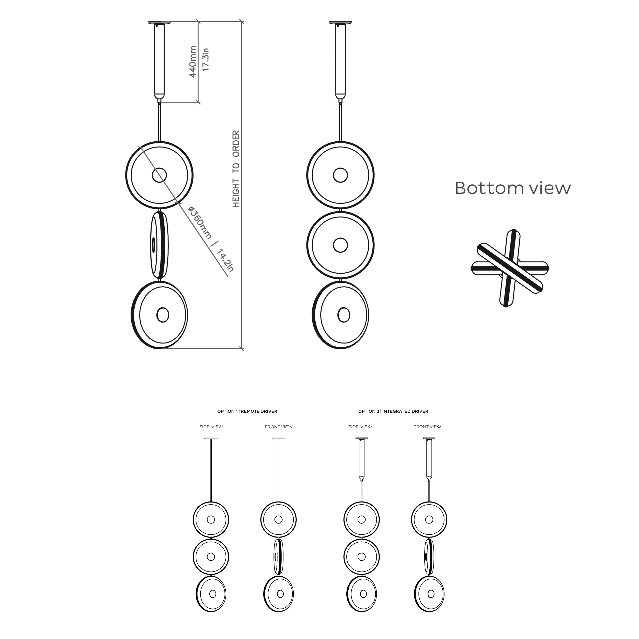 Bert Frank BERAN DROP CHANDELIER 3 pakabinamas šviestuvas