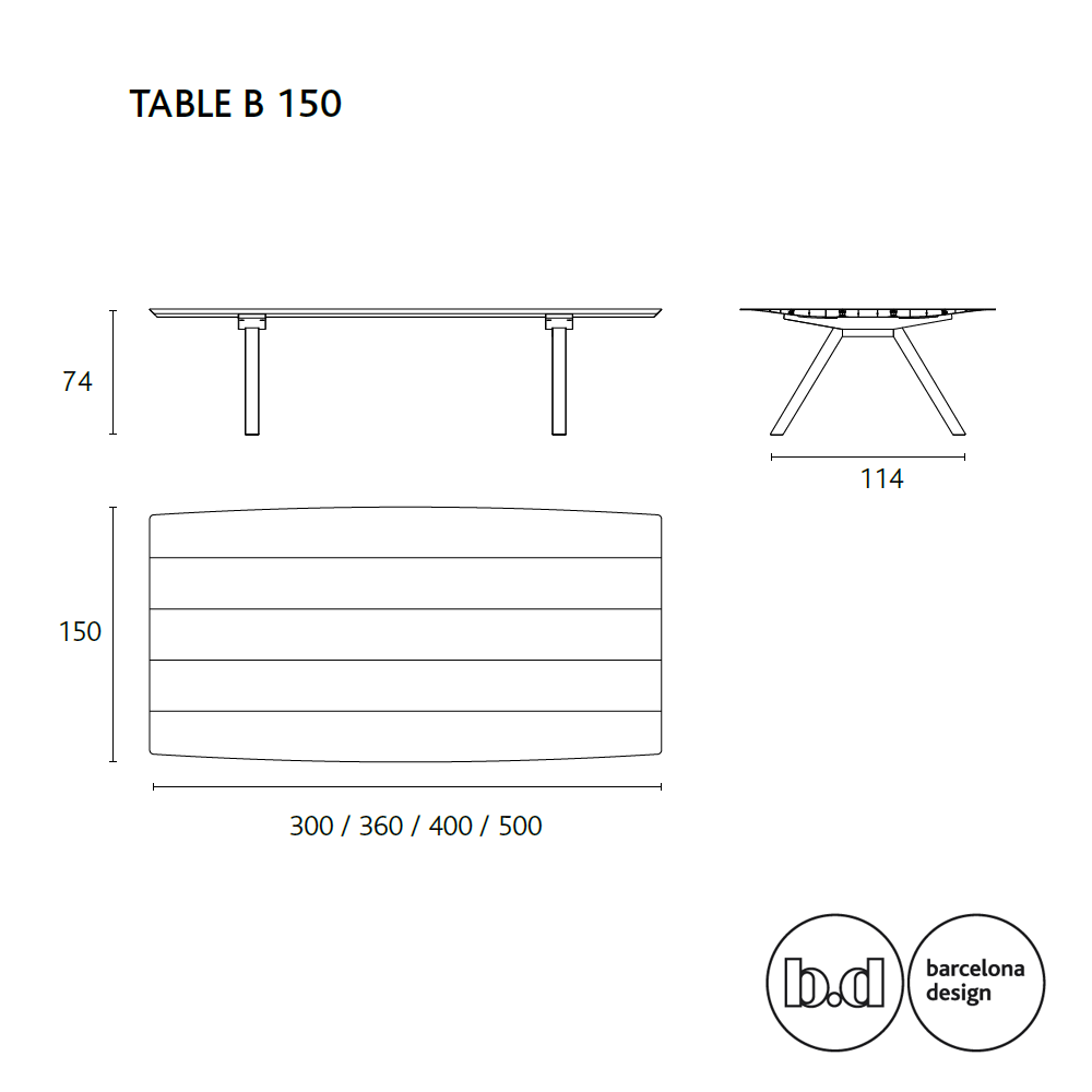 BD Barcelona Design table B - 150 stalas