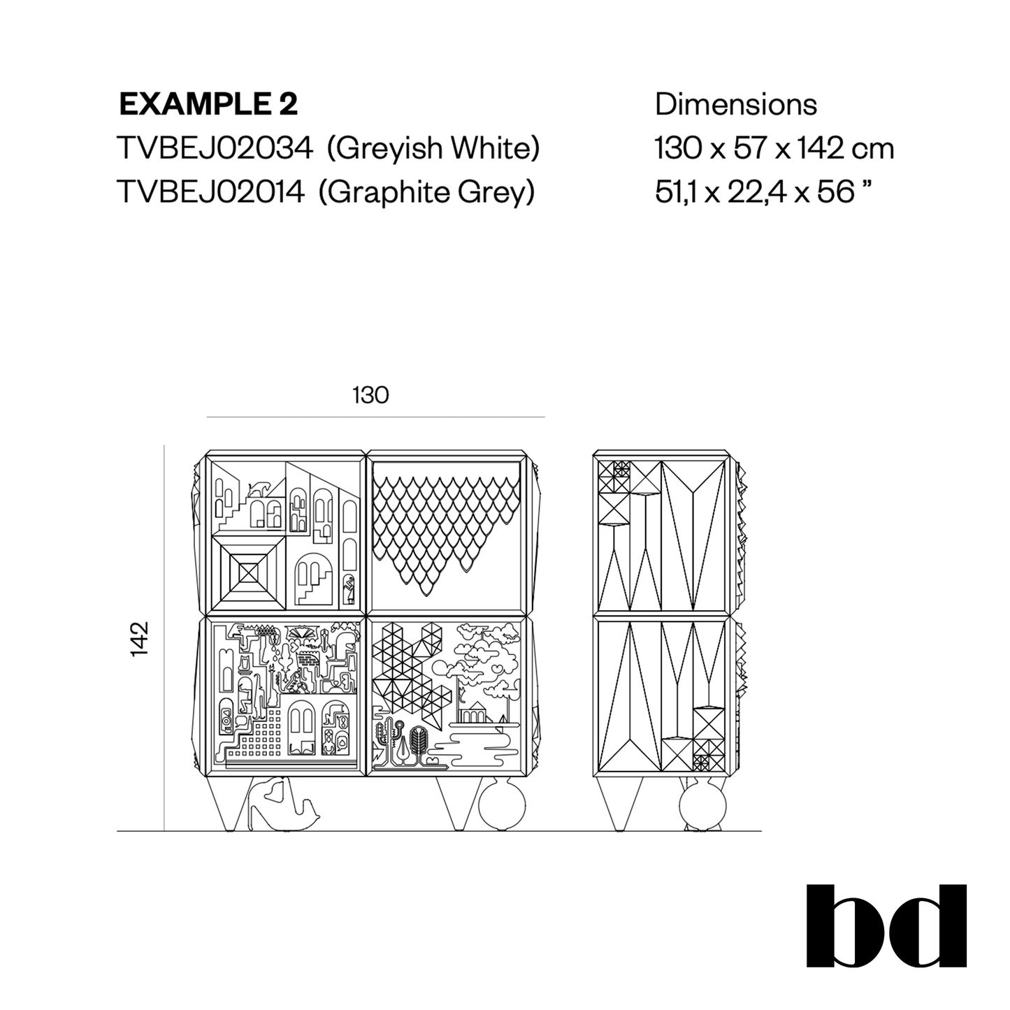 BD Barcelona Design Tout va Bien cabinet konsolė