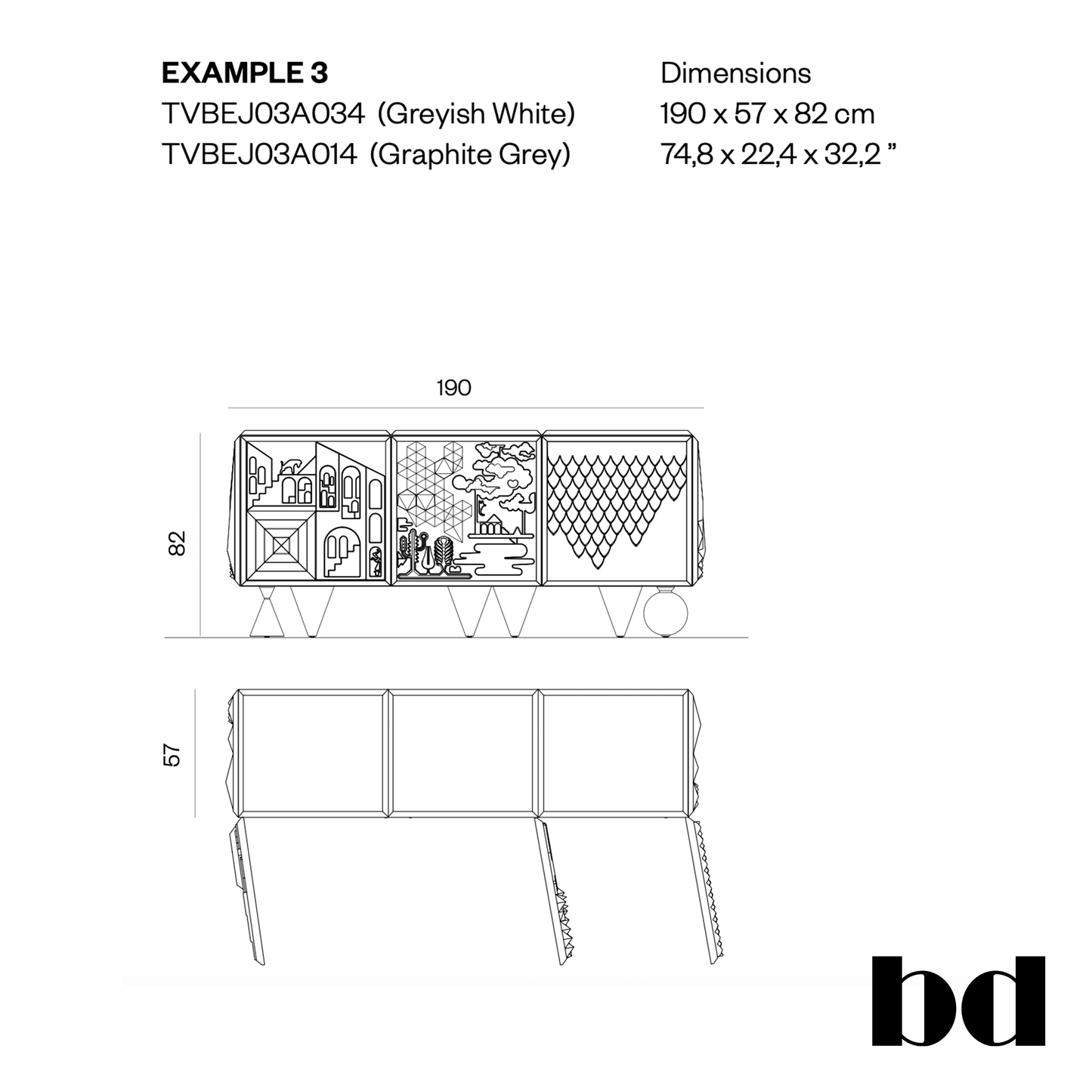 BD Barcelona Design Tout va Bien cabinet konsolė