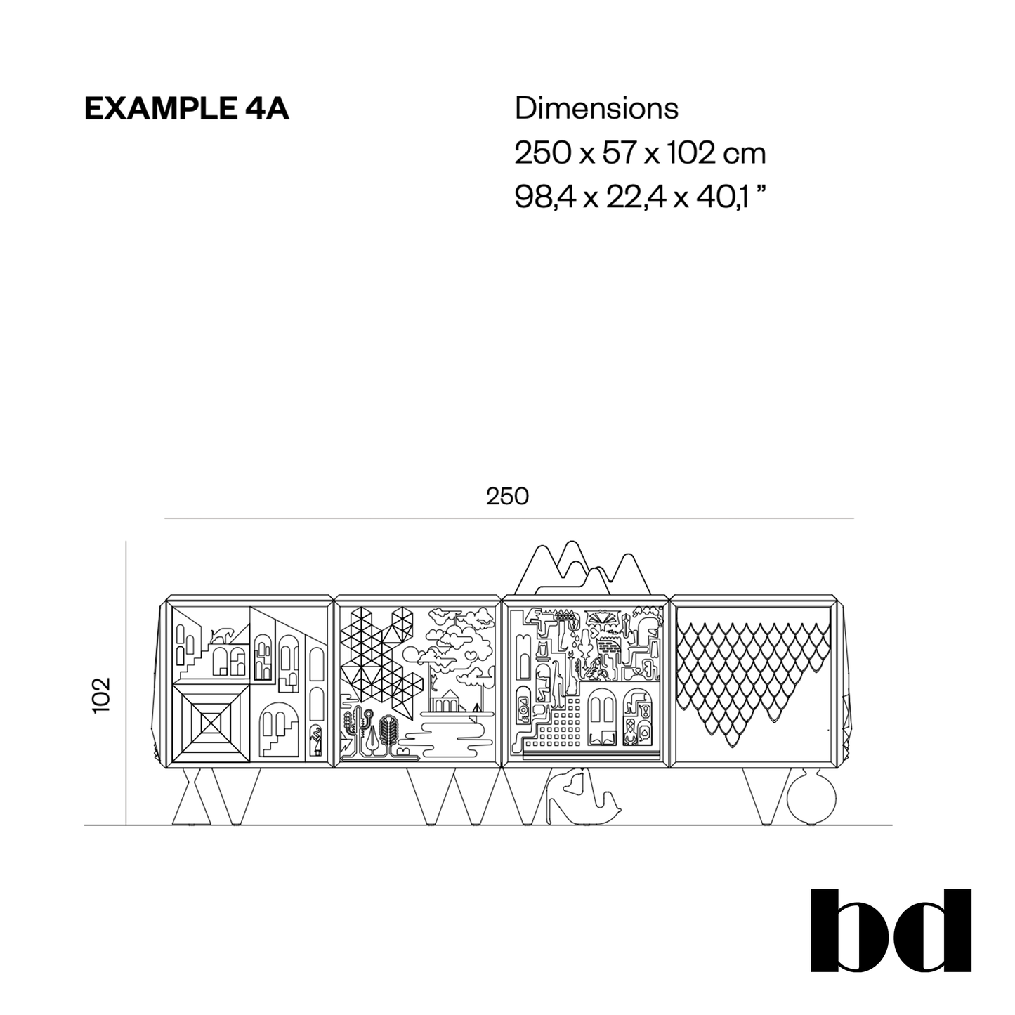 BD Barcelona Design Tout va Bien cabinet konsolė