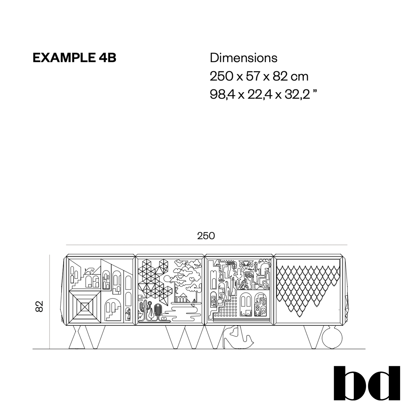 BD Barcelona Design Tout va Bien cabinet konsolė