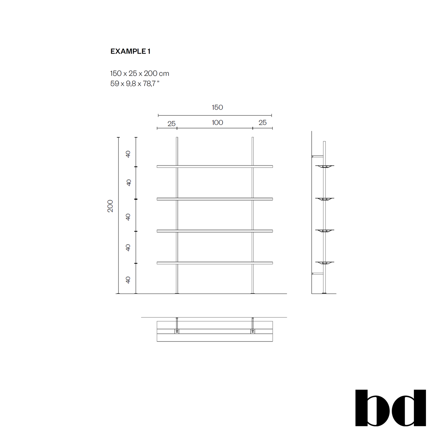 BD Barcelona Design Hypóstila Shelving EX1 lentyna