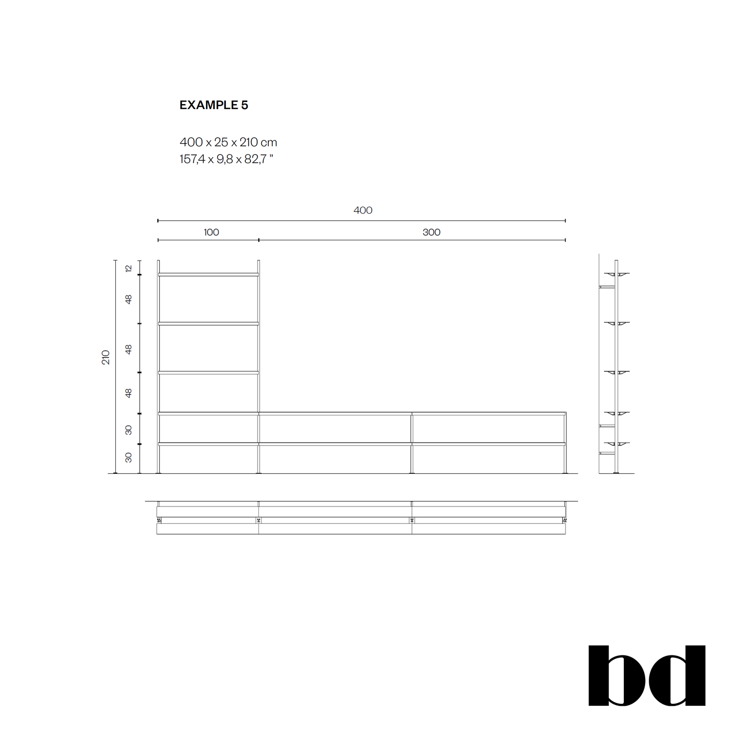 BD Barcelona Design Hypóstila Shelving EX5 lentyna