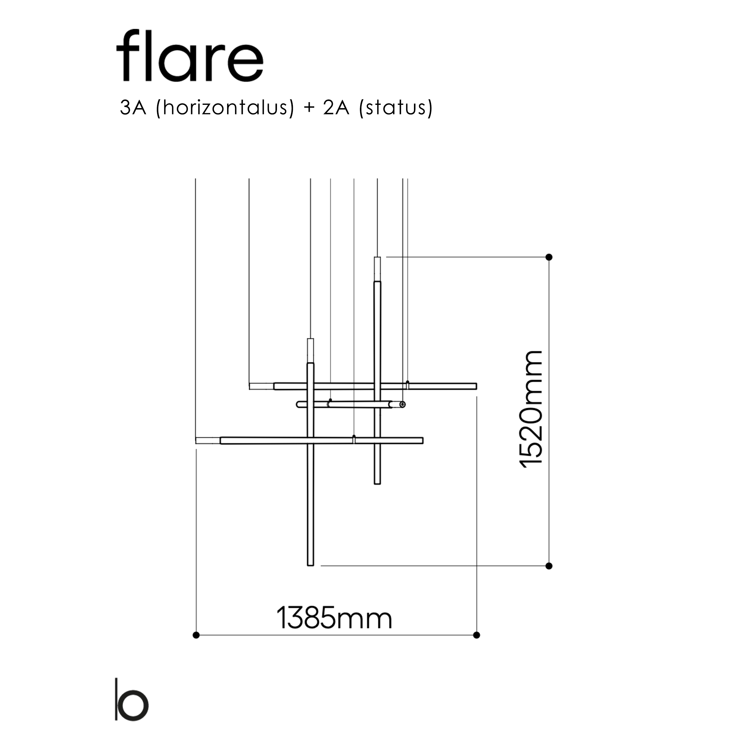 Bomma Flare pakabinamų šviestuvų instaliacija