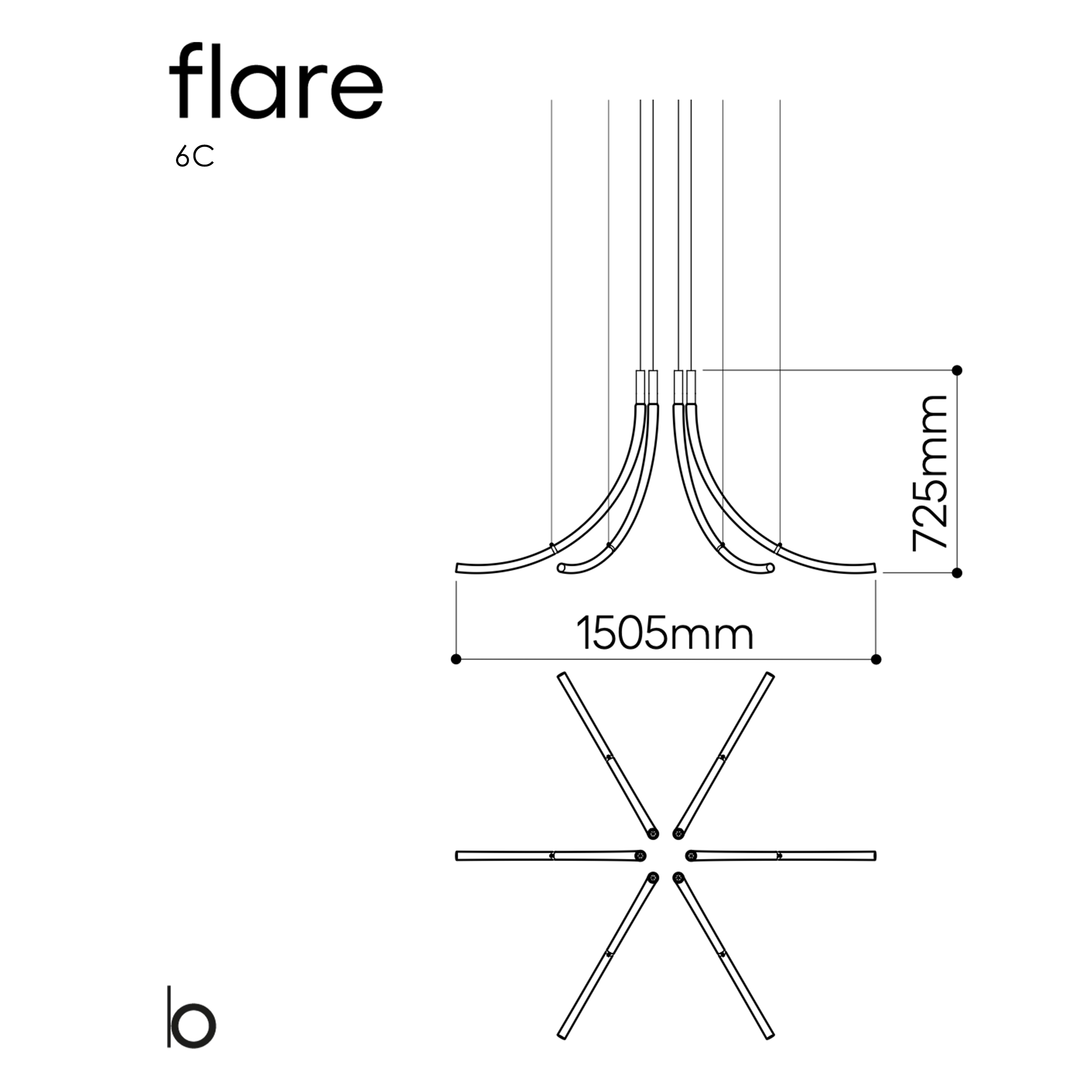 Bomma Flare pakabinamų šviestuvų instaliacija