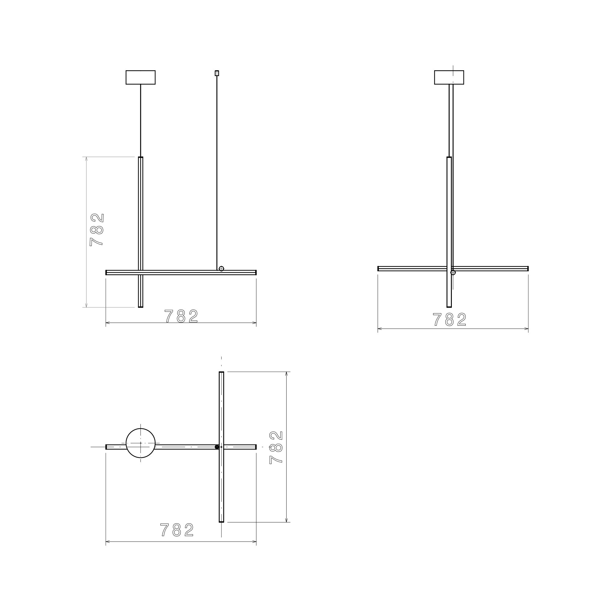 Flos Coordinates Suspension 1 CLIII pakabinamo LED šviestuvo techninis brėžinys su matmenimis