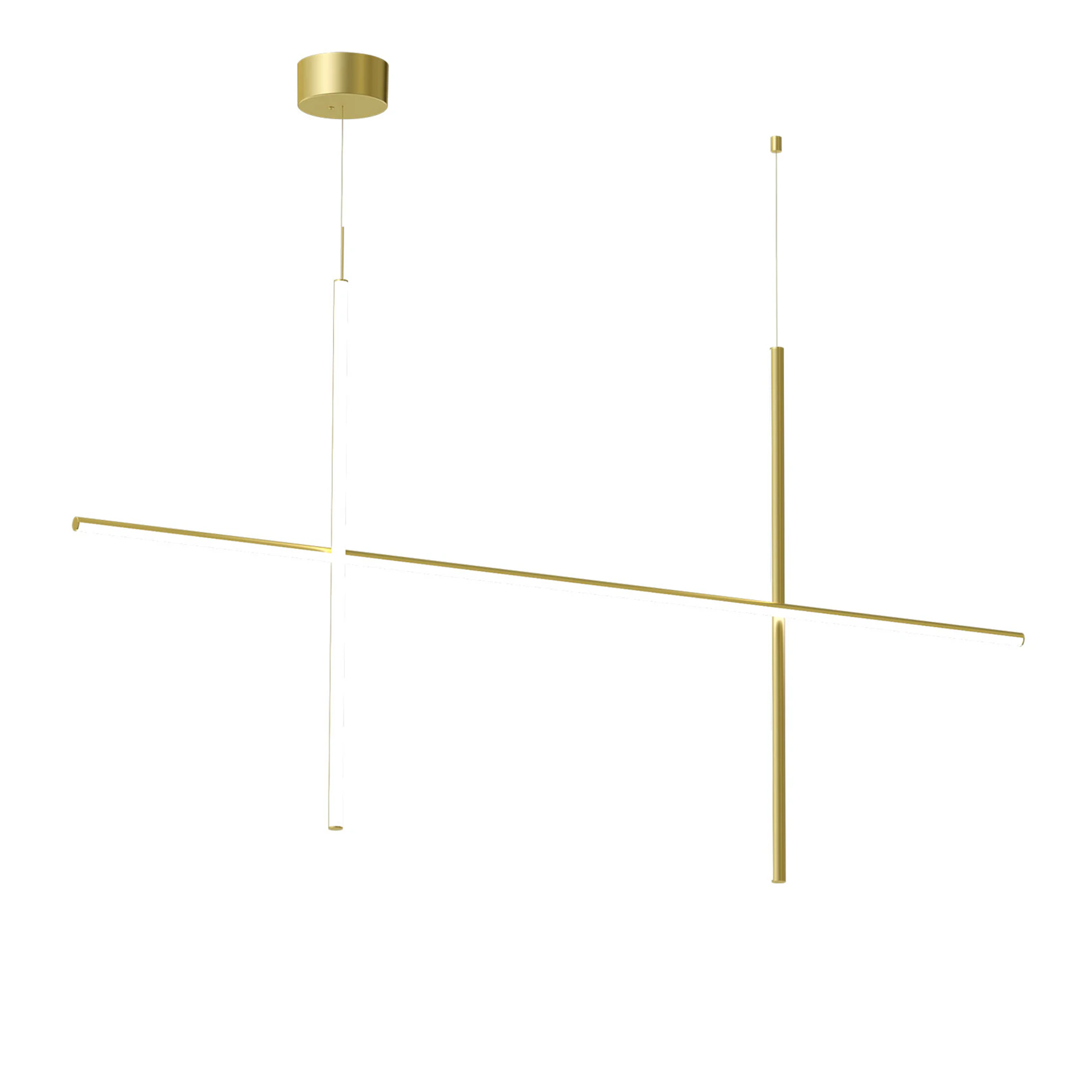 Flos Coordinates Suspension 2 LED pakabinamas šviestuvas iš anoduoto šampano spalvos aliuminio