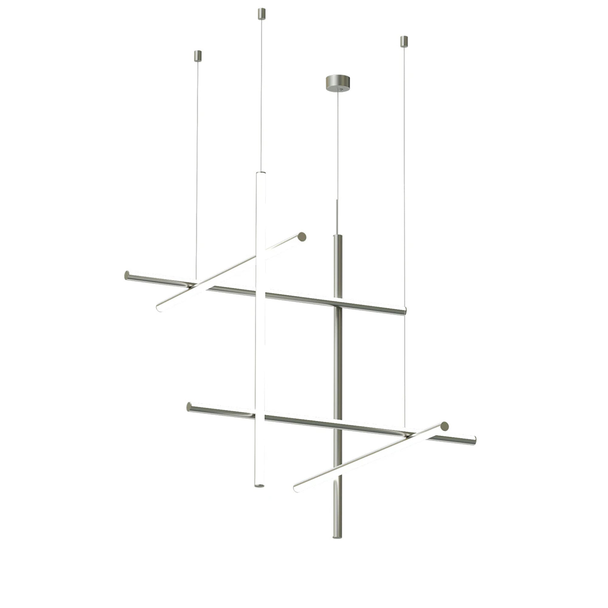 Flos Coordinates Suspension 3 CLIII pakabinamas šviestuvas iš argent spalvos aliuminio su minimalistiniu laikikliu