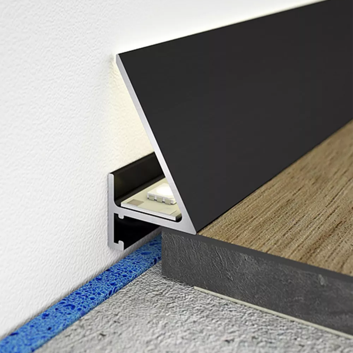 Grindjuostės Minileiste SLED16x5 apvadai su apšvietimu estetiškam ir minimalistiniam vaizdui