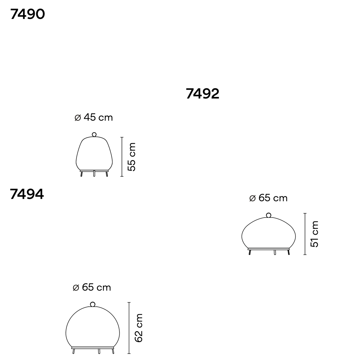 VIBIA KNIT 7490 / 7492 / 7494 pastatomas šviestuvas