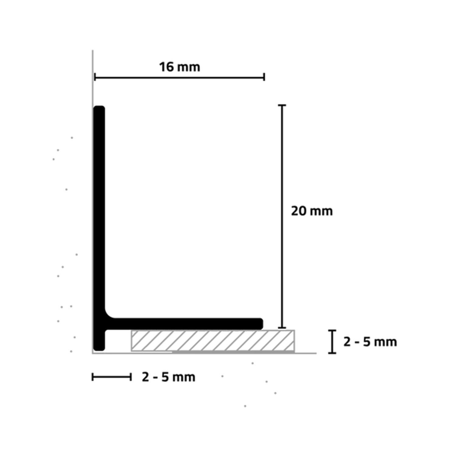Grindjuostės Minileiste SL16x2 Vinilinei Dangai 2-5 mm