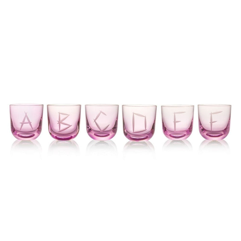 Rückl 6 ABC Pink Glasses of your choice Stiklinės
